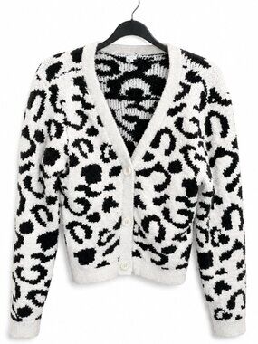 Colsie Leopard Print V-Neck Cardigan Sweater Women's Size XL Long Sleeve